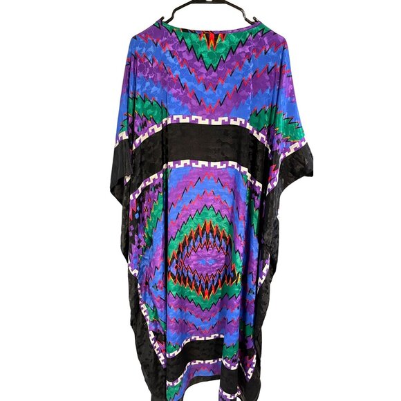 Vintage Ruth Norman x I. Maginn Kaftan Dress - Colorful Zigzag Print Like New - Picture 4 of 4